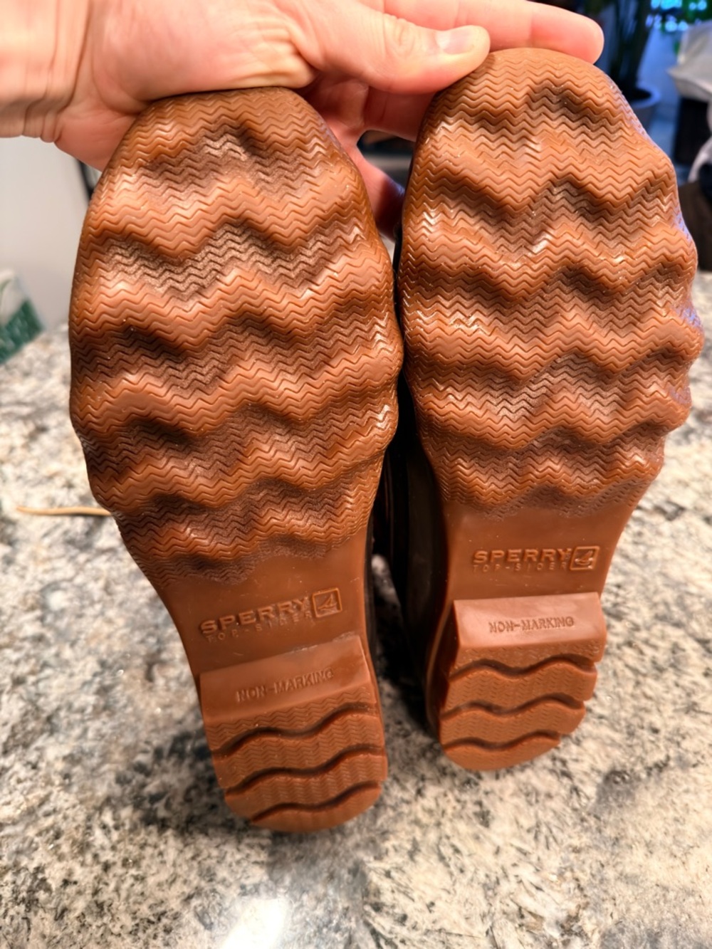 Sperry Two-Tone Brown and Dark Brown Duck Boots - Lace-Up - Picture 4 of 5